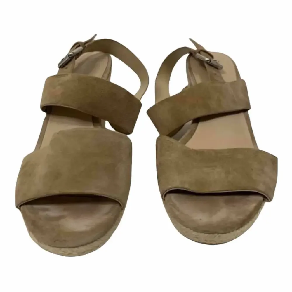 Via Spiga Iris Espadrille‎ Suede Wedge Heel Tan Size 9